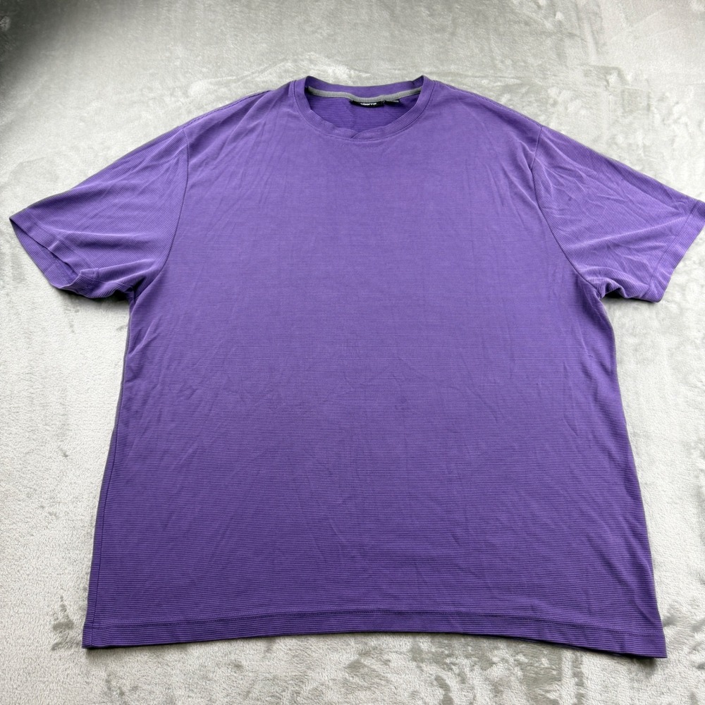 VTG Claiborne Men's XXL Purple Ribbed Modal Blend Short Sleeve Crew Neck T-Shirt